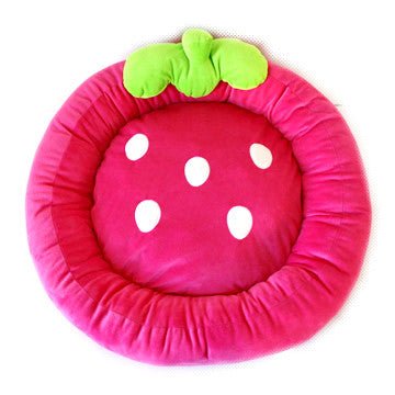 Round Strawberry Pet Bed