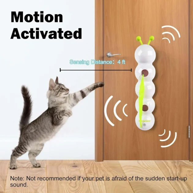 Interactive Cat Toy Intelligent Motion Activated Wack A Worm Post Toy With Tail Automatic Emerging from The Hole Teasing Cat Toy - Image 4
