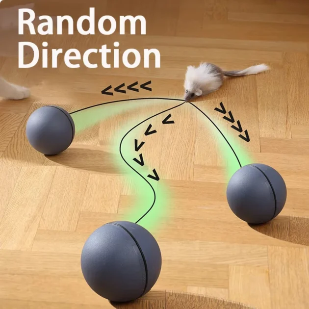 Automatic Intelligent Cat Toy Interactive with 5 Replaceable Obstacle Avoidance Balls Fun Interactive ABS Material for Cats - Image 3