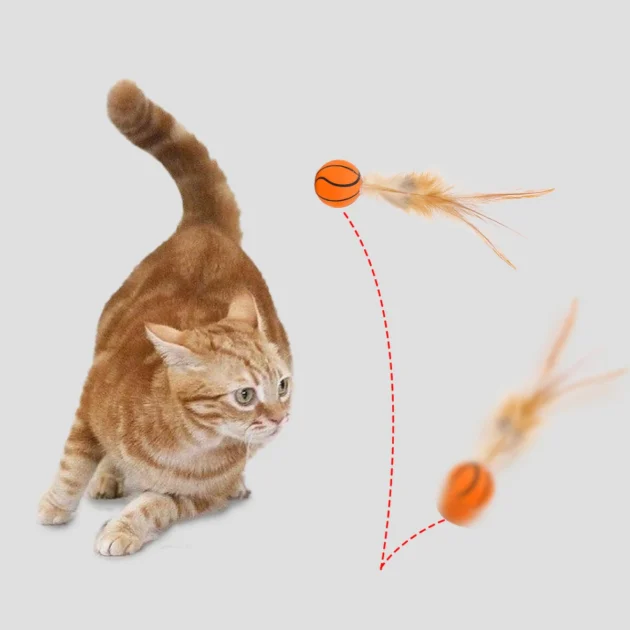 Instinct-Stimulating Cat Toy Set - 3/5 Pack Colorful Feather Balls, Durable Plastic for Interactive Play & Owner Bonding - Image 5