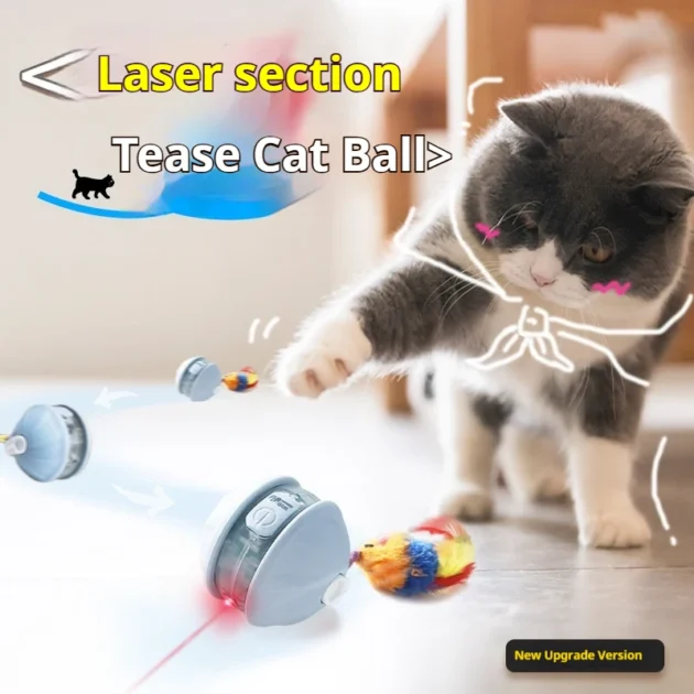 Upgraded Cat Interactive Ball Toys Infrared Automatic Rolling Ball Tail Rechargeable Smart Pet Toy Cat Training Imitate Mouse - Image 2