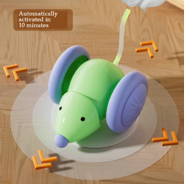 Intelligent Electric Mouse Cat Toy for Interactive Playtime with Obstacle Avoidance Silent Charging 1.5H Battery Life - Image 3